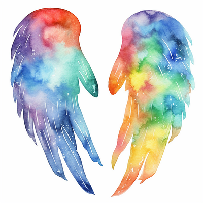 This is Angel Wings Water Colour Design agnel wings angel animation colorfull design design floral wings graphic design illustration watercolor wings