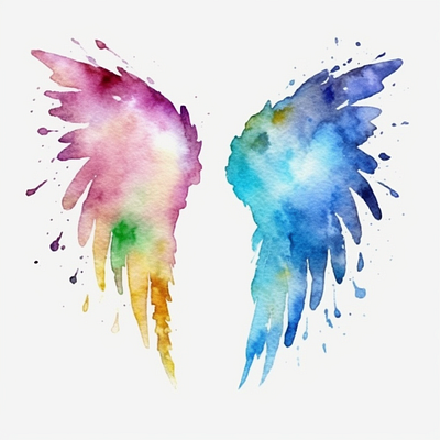 This is Angel Wings Water Colour Design agnel wings angel branding colorfull colorfull design colorfull wings design floral wings flowers graphic design illustration wings