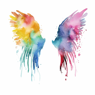 This is Angel Wings Water Colour Design agnel wings angel branding colorfull colorfull design colorfull wings design floral wings flowers graphic design illustration watercolor wings
