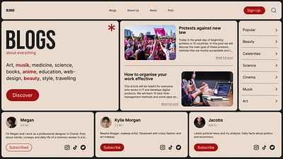 Blog portal blog figma herosection ui webdesign website