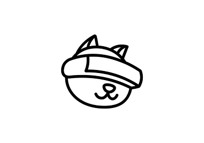 VR cat logo blackandwhite cat logo logodesign