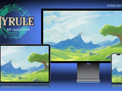 Hyrule 6K Wallpaper fantasy iconfactory illustration ios landscape macos nintendo painting patreon tearsofthekingdom wallpaper zelda