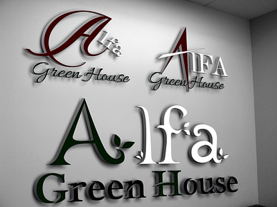 Alfa Green House Logo 3d animation branding busi business card corporate business card corporation graphic design illustration logo logos