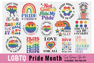 LGBTQ Pride Month SVG Design Bundle branding design graphic design illustration logo motion graphics t shirt design vector