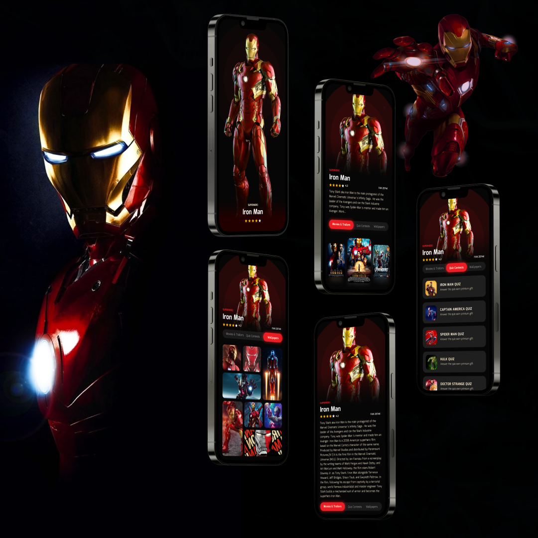 Marvel App Design app application branding design graphic design illustration mobile app ui ux