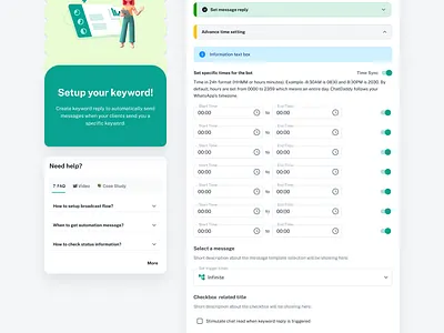 Whatsapp business automation platform (ChatDaddy) ai animati app design automation business chatdaddy dashboard design keyword keyword reply motion online product design ui ui animation uiux ux web app whatsapp whatsapp business