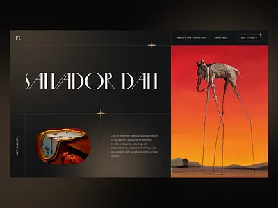 Salvador Dali exhibition / UI design concept art art gallery artists creativity daily ui dali landing page museum painters salvador dali ui ui concept web design