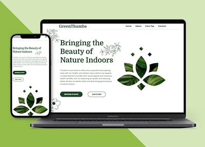 Green Thumbs Plant Shop design figma landing page web design website