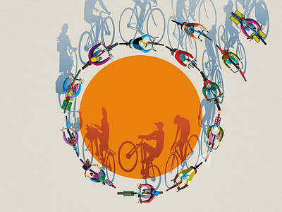 The Engine Inside bike conceptual cycling digital film poster folioart illustration peter greenwood shadow vector
