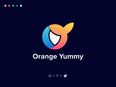 Orange Yummy logo, oy letter, fruit, leaf logo design branding colorful food fruit healthy icon juice leaf logo logo design nature orange orange yummy organic oy oy letter mark logo oy logo typography vitamin yummy