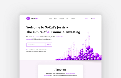 SoKat's Jarvis accent color ai branding design digital design graphic design landing page layout logo one color typography ui ux visual language website