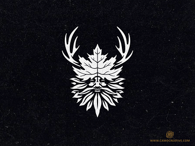 Forest Spirit bold camocreative character design face forest leaf logo mythology