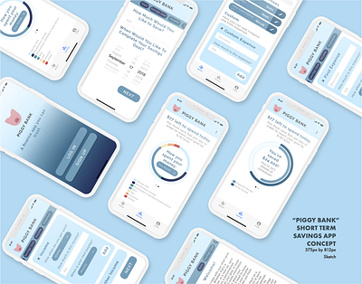 Piggy Bank Savings App Concept design mobile app responsive design ui ux