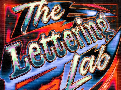 The Lettering Lab 80s 90s chrome crt design hand lettering handlettering lettering typography vhs