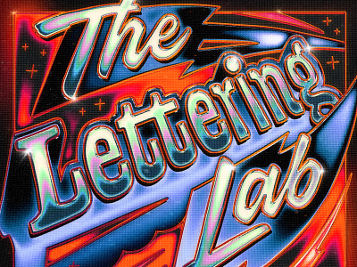 The Lettering Lab 80s 90s chrome crt design hand lettering handlettering lettering typography vhs