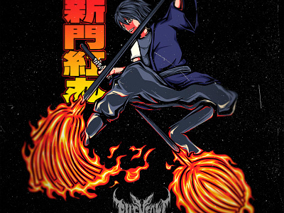 Benimaru T-Shirt-Design anime apparel benimaru character design fanart fire illustration manga merchandise tee