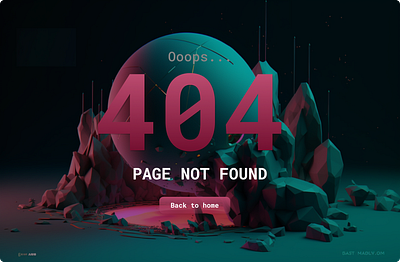 404 Page - DailyUI: 008 3d animation branding graphic design motion graphics ui