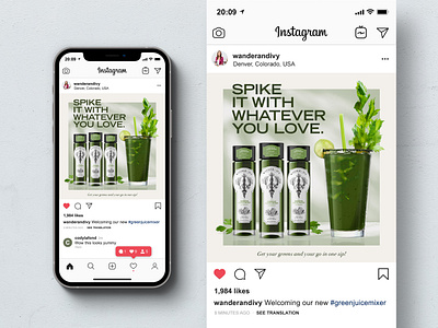 Green Juice Social Media Design drink graphic design health social media design
