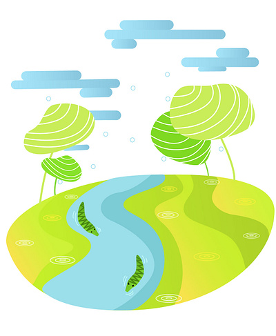 Beautifull day illustration minimalistic nature vector