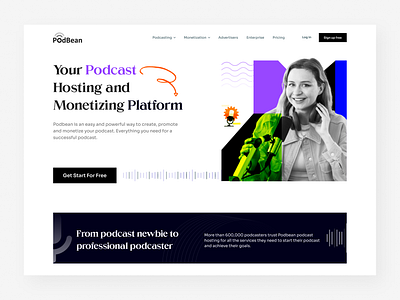 Podcast website Hero section!! audio clean design podcast podcast design podcast hero section podcast ui podcast user interface podcust ui ui design ui hero user interface ux website
