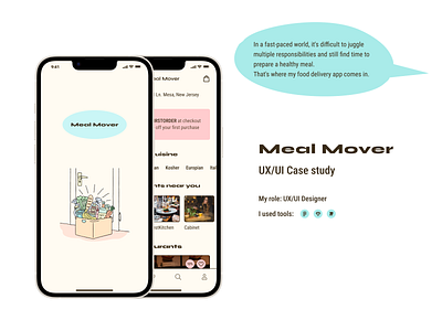 Food Delivery app | UX/UI Case Study app delivery food meal mover mobile app project mobile application mobile delivery app project ui uxui delivery food uxui mobile app