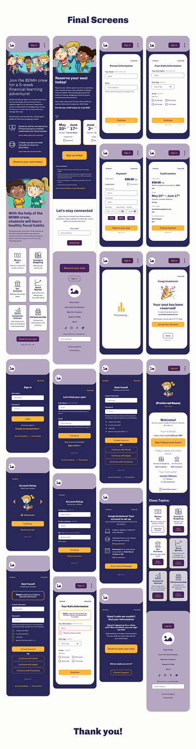School Project: Build Early Money Habits branding motion graphics style guide ui uiux ux website design wireframing