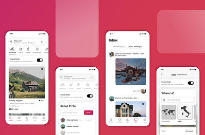 Airbnb Group Booking Product Design Exercise #3 airbnb app screen design figma group group booking mobile mobile app travel travel app ui user interface