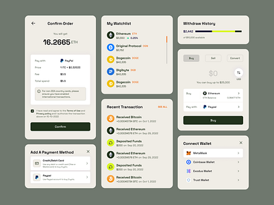 Crypto App | Card Components | Design System crypto design design system visual design