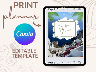 Digital Print Planner Template branding graphic design layout planner poster template video