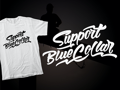 Support Blue Collar american blue collar branding customlettering design graphic design handdrawn handlettering hard work iron worker lettering logo logotype support blue collar typography vintagedesign worker