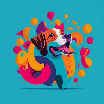 playful dog logo