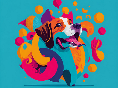 playful dog logo
