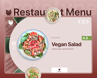 Restaurant Menu menu prototype restaurant ui website