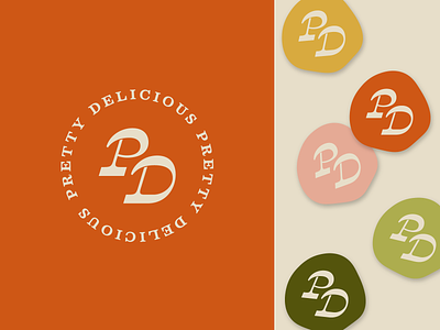 Pretty Delicious Badges branding food funky logo mark minimal organic simplistic typography