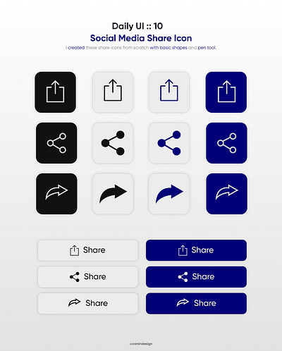 Social media share Icon Design app design landing page ui ux