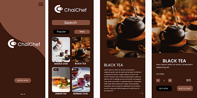 Tea Shop App Design Concept app branding design minimal ui ux