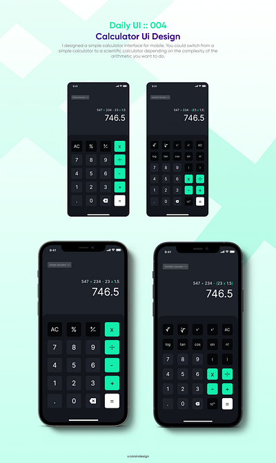 Calculator Ui Design app branding design landing page ui ux