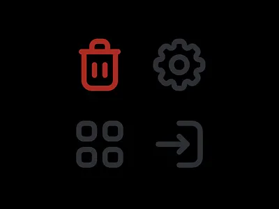 Universal Icon Set bell cog dark dark theme dashboard delete figma glyph home icon icon design icon set icongraphy iconjar icons settings sign in symbol trash universal icon set