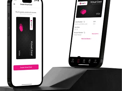 KongaPay Virtual Card Page design app design landing page ui ux