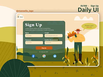 Daily UI 001 - Sign Up challenge daily ui sign up study ui vector