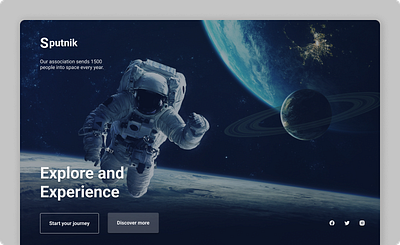 Space Travel Landing Page clean dark mode dashboard home page illustration landing page planet space travel travelling ui ui design web design website