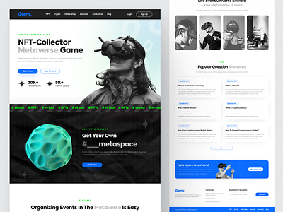 Gamy. Virtual Reality Website UI Design Exploration best brand color colorful design designer detail hire new nft nice practice tech top top notch ui user interface ux virtual reality