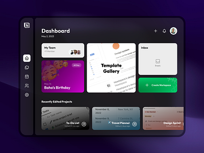 Notion Dashboard Design aesthetic cards cards dashboard design figma glass design glassmorphism notion redesign ui user experience ux