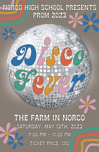 Prom competition poster disco graphic design poster prom