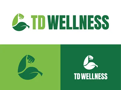 TD Wellness Logo adobe adobe illustrator branding clean fitness green gym icon illustration illustrator logo modern muscle natural simple trainer training typography weightlifting wellness