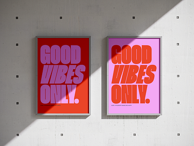 Good vibes only. contrast graphic design illustration interface design lettering mockup pink print red type typography ui