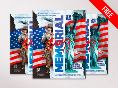 Memorial Day - Free Flyer PSD Template club flyer design flyer design flyer template free free psd freebie graphic design memorial memorial day memorial day flyer party flyer psd