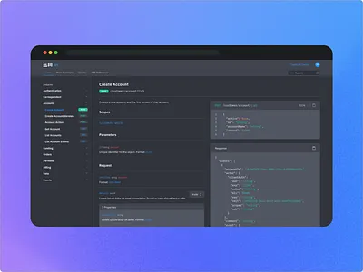 🌚 API Docs - Financial API api documentation finance ui ux