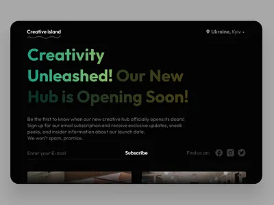 Coming soon 048 48 agency coming soon creative creative hub daily ui 048 dailyui dailyui048 design e commerce hero heropage mockup ui uiux website