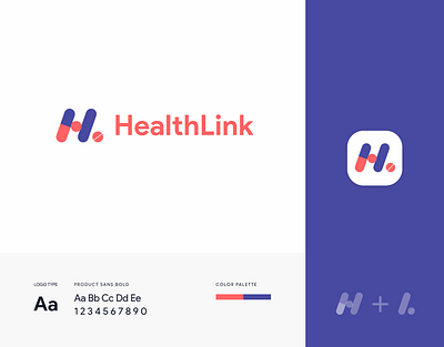 💊 Health Link Logo Design 3d branding icon logo typography